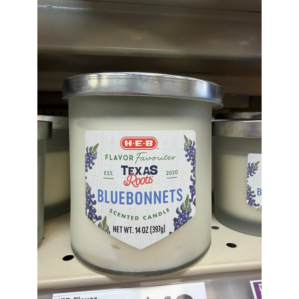 HEB Texas Roots Bluebonnets Scented Candle 14 oz Flavor Favorites Jar Candle